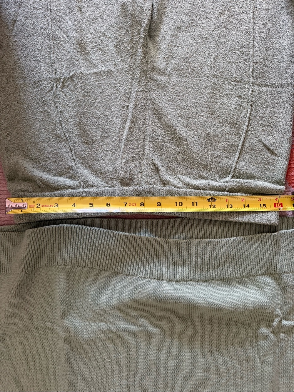 Free People Beach Sage Green Wide-Leg Knit Lounge Set - Picture 6 of 7